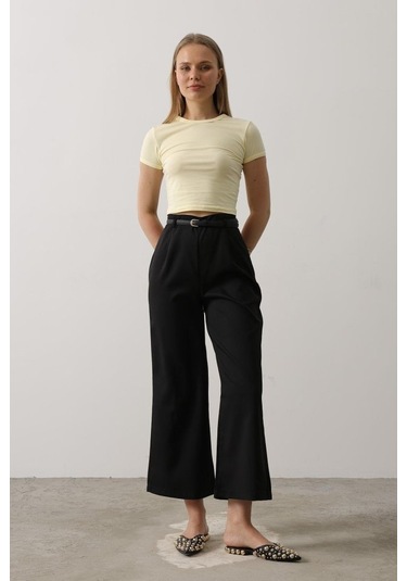 Ge Ticaret Kemer Pens Detaylı Pantolon - Siyah Siyah