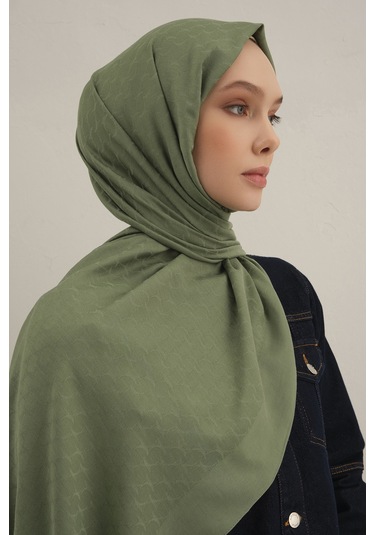 Yeşil Link Desen Bambu Cotton Şal 48 Yeşil