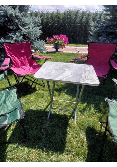 Antrasit Mermer Desenli Katlanabilir Masa 60 60 Diğer