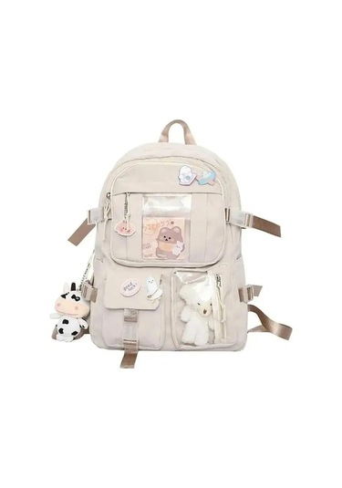 Zyzqstore Sevimli Okul Çantası - Beyaz, Kız Öğrenci İçin Beyaz