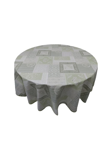 Panama Keten (Sıvı İtici,Leke Tutmaz ) ,Yuvarlak ,Yemek Masası Ör (464935812)