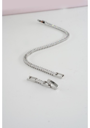 Kadın 316 L Çelik Vip Seri Antialerjik Baget Zirkon Taşlı Su Yolu Bileklik Ölçüleri 17cm + 3 Cm Uzatma 5 Mm Taş Boyutu-5215 Gümüş Kadın 316 L Çelik Vip Seri Antialerjik Baget Zirkon Taşlı Su Yolu Bileklik Ölçüleri 17cm + 3 Cm Uzatma 5 Mm Taş Boyutu-5215 Gümüş