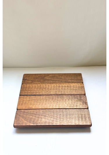 Dekoratif Kahverengi 1. Sınıf Masif Ahşap El Yapımı Sunum Altlığı