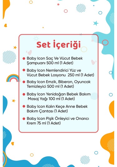 Baby İcon Hoşgeldin Anne Bebek Keçe Organize Bakım Çantası Seti Gri