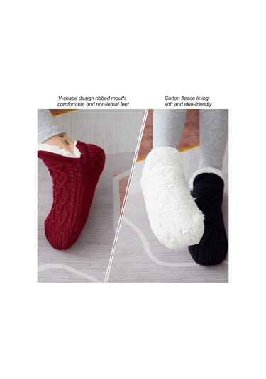 Lemestar Kalın Tabanlı Kaydırmaz Ev Çorapları - Erkek Ve Kadın İçin Sıcak Tutan Polyester Modeller Diğer