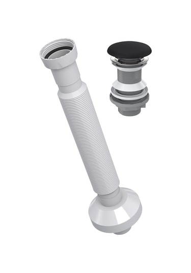 Monavit Seramik Kapak Mat Siyah Klik Klack Lavabo Süzgeç 32Sifon Siyah