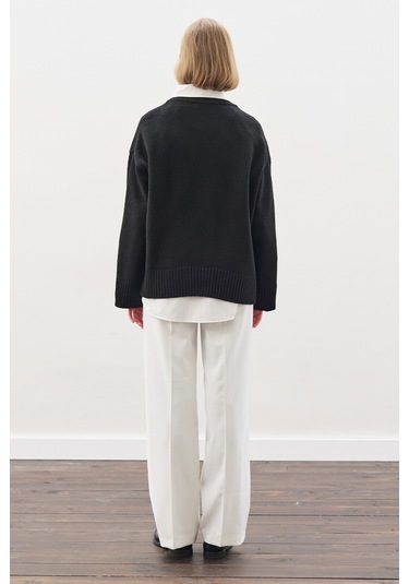 Chunky Oversıze Kazak Siyah Siyah