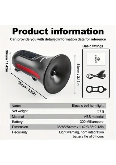 Cordial Kontrol Hattına Sahip Siyah Hoparlör Klasik Stil 5 Ses Modu Bisiklet Kornosu 120db Yüksek Ses Usb Şarj 6 Işık Modu Yan Uyarı Işığı Dağ Ve Yol Bisikleti Elektrik Kornosu Altın