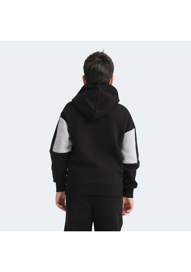 Slazenger LAYNE Çocuk Kapüşonlu Cepli Siyah / Gri Sweatshirt