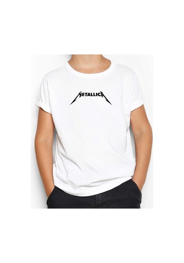 Metallica Classic Logo Beyaz Çocuk Tişört Beyaz
