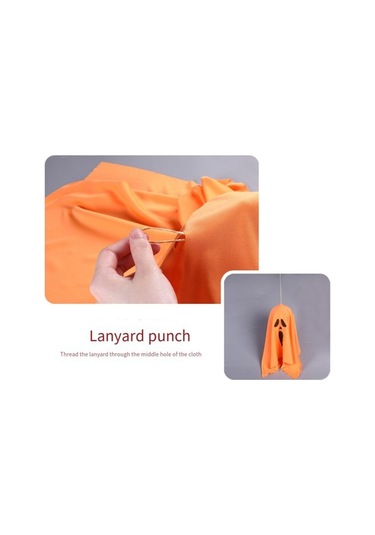 Szypzstore Kumaş Cadılar Bayramı Dekorasyon Işıkları, Açık Hava Sahne Düzeni Aksesuarları, Korku Hayaleti Led Yanıp Sönen Işıklar Turuncu Kötü Gülümseme Jv193z Beyaz