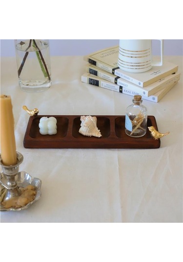 Akayev Ahşap 3 Bölmeli Altın Kuş Sunumluk