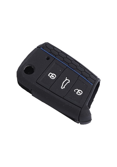 Space Silikon Anahtar Kabı- Volkswagen/golf7 Siyah-mavi Çizgili / Sypd53-1