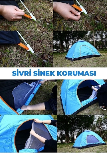 Realindirim Kamp Çadırı Kolay Kurulum 6 Kişilik 220x250x150 Sarı