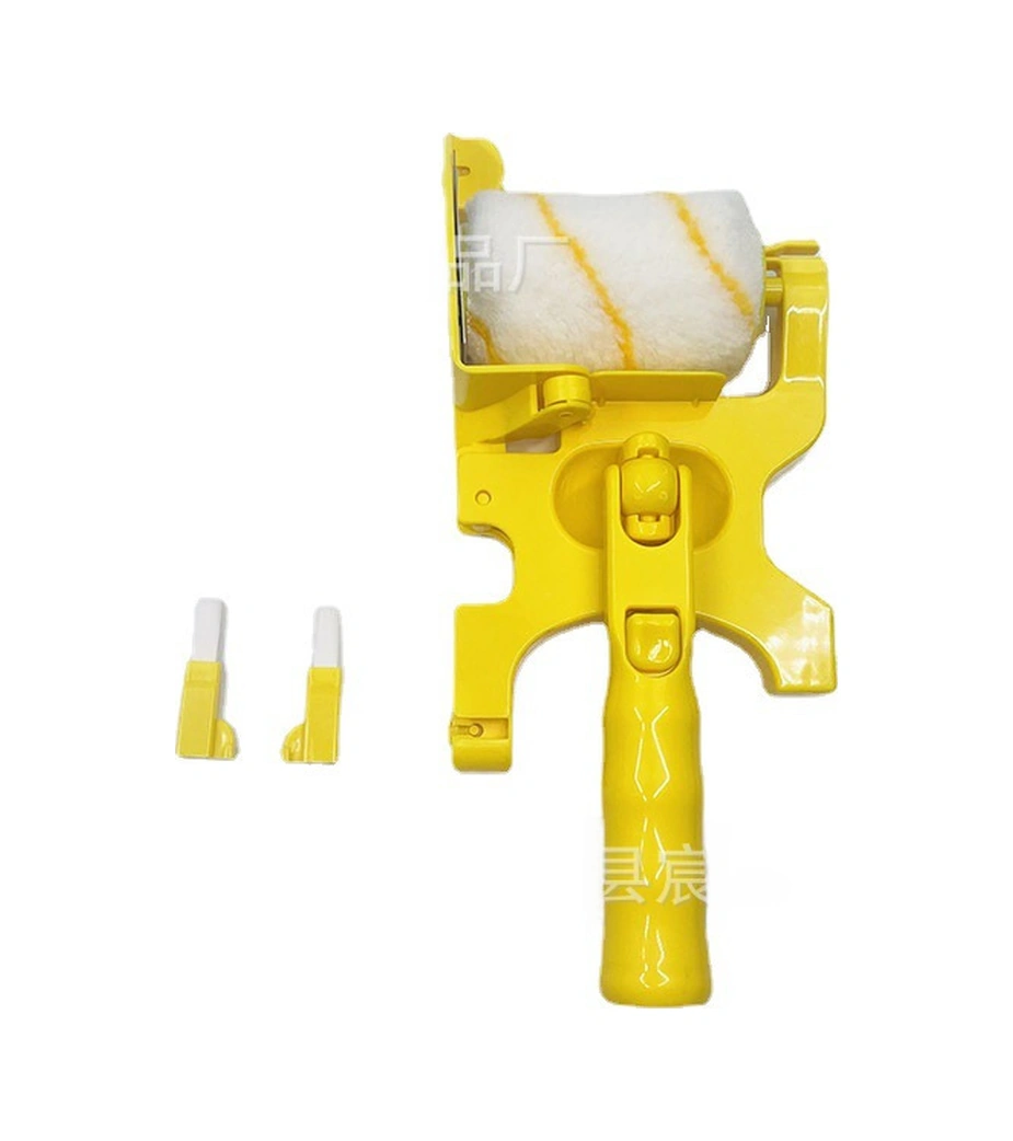 Youtek Duvar Boyama Aracı: Tam Yönlü Kenar Bölme Rulo Fırça - Özel Köşe Tasarımı, İnce Tüyler, Sarı Kısa Saplı Set 1 Fırça + 2 Rulo + 2 Tüyle