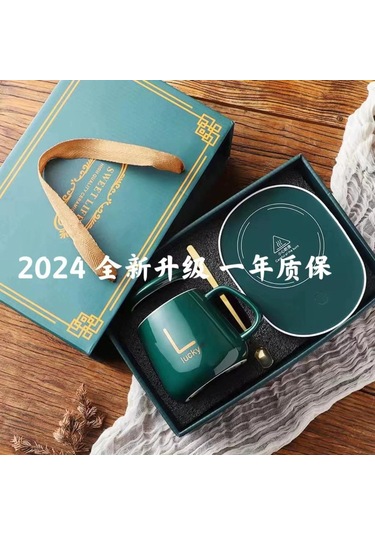 Dofolink Usb Isıtmalı Seramik Mug Seti - Sabit Sıcaklık Su Bardağı, Taşınabilir Hediyelik Set Beyaz