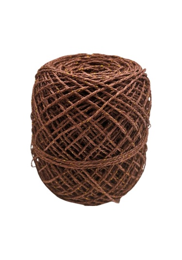 Çanta Aksesuar 100 Gr Sarılmış Kağıt İp Koyu Kahve Simli