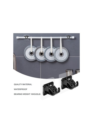 Adet Kendinden Yapışkanlı Perde Çubuğu Braketi Delinmeyen Perde Çubuğu Klipsi Siyah