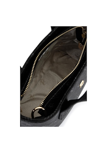 Tamer Tanca Kadın Suni Deri Siyah Desen El Çantası 743 2342 Erk Cnt Sk25-26 Sıyah Gfrj Siyah