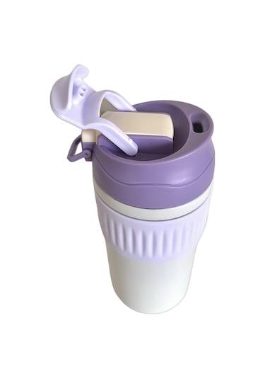 Prettify Çift Kapaklı Pipetli Termos 450 ML