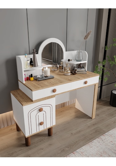Afilli Hilal 4 Çekmeceli Makyaj Masası Tamamı Mdf