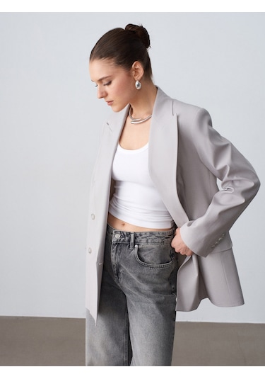 Dilvin 60799 Blazer Ceket-vizon