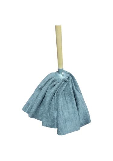 1 Adet Mop 1 Adet Ahşap Sapı İle Takım Mikrofiber Vileda Tipi Mop Paspas Gri