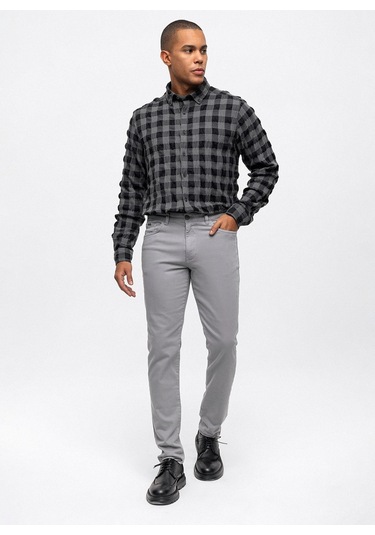Back And Bond Normal Bel Normal Paça Slim Fit Gri Erkek Pantolon B33w32004 Gri