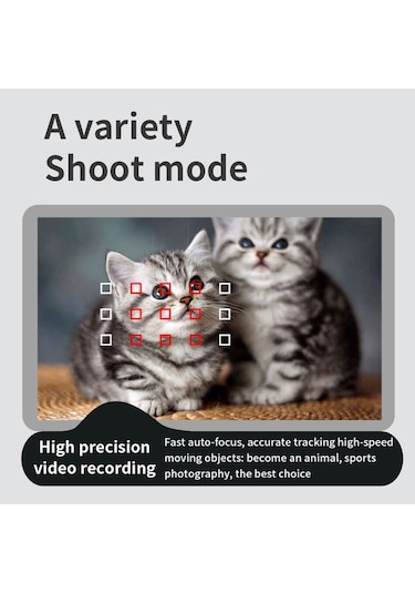 Hallow 4k Dijital Kamera Dijital Video Kamera 64mp 3 İnç Ips Beyaz