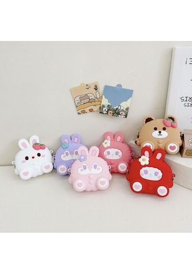 Cartoon Bear Silikon Çanta-kahverengi Kahverengi