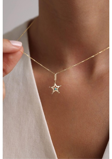 Gianfranco Mavi Mineli Kalp & Yonca & Yıldız Charm Bileklik Altın Sarı Altın