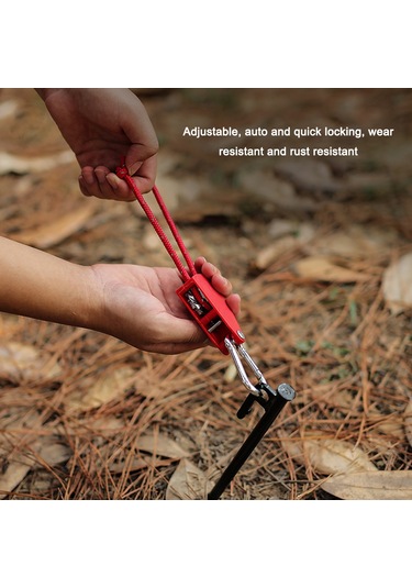 Yifomall Alüminyum Nylon Tente/perde Sabitleyici, Kayar Tekerlekle Rope Uzunluğu Ayarlayıcı, 6mm Kalın Siyah Büyük Boy 5m Siyah