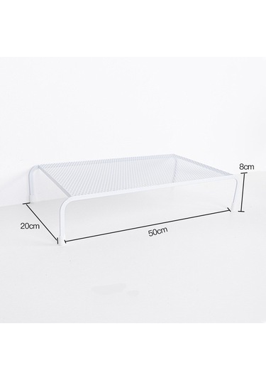 Sones Bilgisayar Yükseltilmiş Raf Monitör Braketi Depolama Rafı, Stil: Tek Katmanlı Beyaz