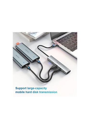 Xuweiwei Rshtech 10gbps 4-usb C Hub Yuksek Hizli Veri Transferi Macbook Uyumlu Laptop Chromebook Icin Tasinabilir Usb 3.2 Gen 2 Otg