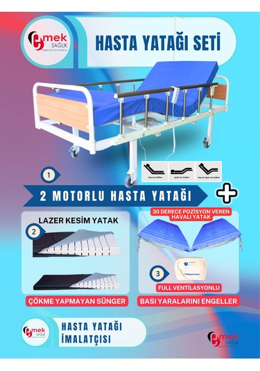 2 Motorlu Mdf Başlıklı Karyola Pozisyon Veren Yataklı Takım