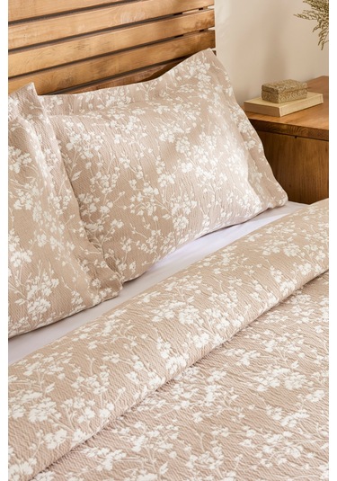 Kaşmir Home Eternal Çift Kişilik Yatak Örtüsü Takımı Bej Bej