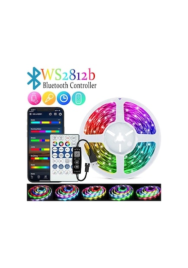 Jms Led Şerit Rgbıc Ws2812b Takip Efekti Işık Esnek Bant Diyot Şerit 2m Ws2812b Bht Ir