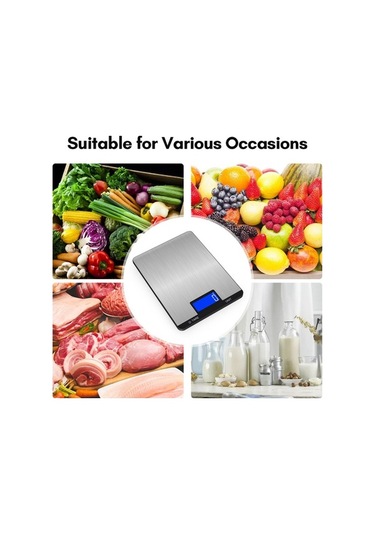 Novahub Yüksek Hassasiyetli Usb Şarjlı Dijital Mutfak Terazisi, 7 Birim, Paslanmaz Çelik, 5kg Kapasite, Lcd Ekran, Kolay Kullanım Siyah