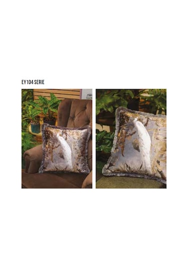 Adawall Çiçekli Yaprak Desenli Dekoratif Kırlent EY104