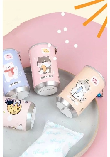 Berdina Home 5'li Sevimli Kola Kutusu Şekilli Anahtarlık Islak Mendil