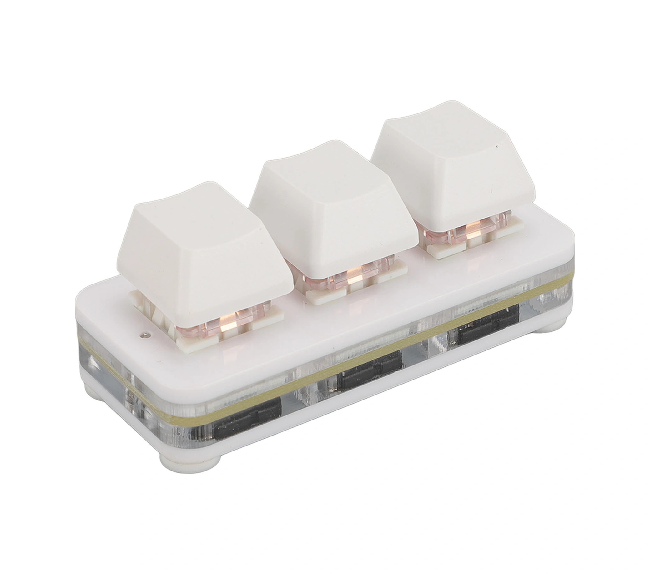 Vkemall 3 Tuşlu Programlanabilir Mekanik Kırmızı Switch Klavye - Usb Kablolu Rgb Işıklı, Osu Oyun Ve Ofis İçin, Mac/windows Uyumlu, Sıcak Değiştirilebilir, Taşınabilir Beyaz