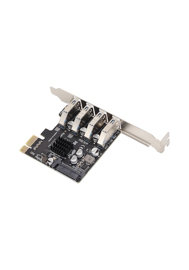 Geeroyoo Vl805 Kontrolcü 4 Port Usb 3.0 Pcıe Gen3 X1 X4/x8/x16 Uyumlu 5gbps Hızlı Veri Aktarım Kartı, Bağımsız Koruma Sigortası Ve Sata Güç Kaynağı