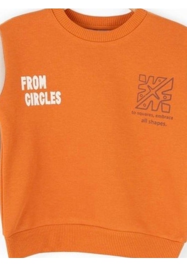 Nk Kids Erkek Bebek Pamuklu Orta Kalınlık Sweatshirt-14724 Turuncu