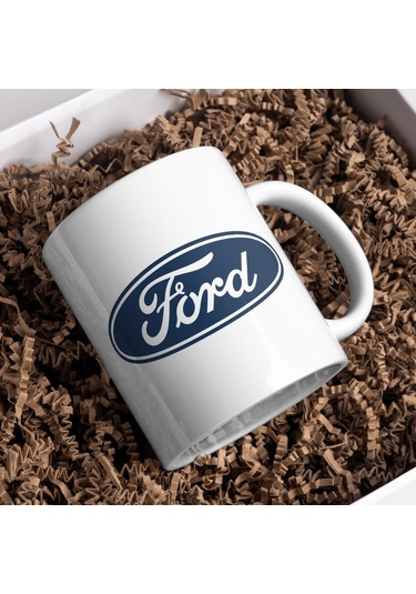 Applucky Ford Logo Tarihçesi Baskı Kupa Bardak Beyaz