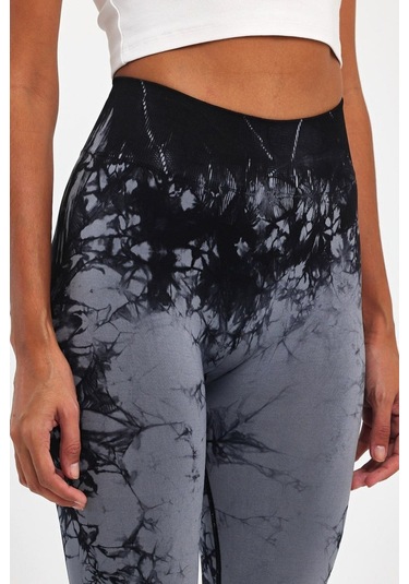 Şmart Arkası Büzgülü Seamless Desenli Tayt