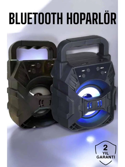 Bukrem Store Kts-1057 Bluetooth Taşınabilir Hoparlör 3 Led Işıklı, Fm Radyolu, Şarjlı Ses Bombası