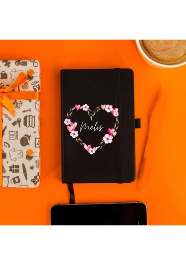 Sevgiliye Özel Kalp Tasarımlı Hediye Deri Not Defteri