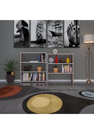 Kenzlife Kitaplık Süper Ga 180 80 19 Cvz 6 Katlı Tek Bölme Çift Bölme Opsiyonlu Ofis Mutfak Banyo Dolabı Arkalıksız