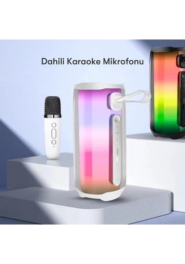 Pluse 5 Mikrofonlu Rgb Kablosuz Hoparlör - Beyaz