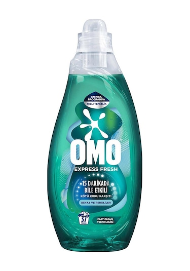 Omo Express Fresh Kötü Koku Karşıtı Beyaz ve Renkliler Sıvı Çamaşır Deterjanı 1480 ML